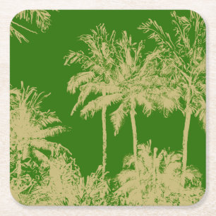 Makena Beach Hawaiian Sketchy Handflatan Underlägg Papper Kvadrat