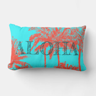 Makena Beach Hawaiian Sketchy Palms Reversibel Lumbarkudde