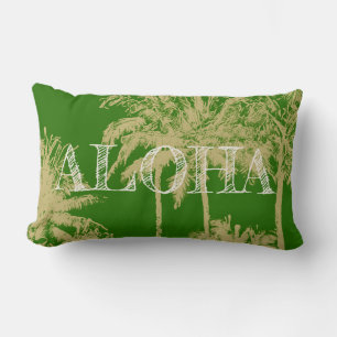 Makena Beach Hawaiian Sketchy Palms Reversible Lumbarkudde