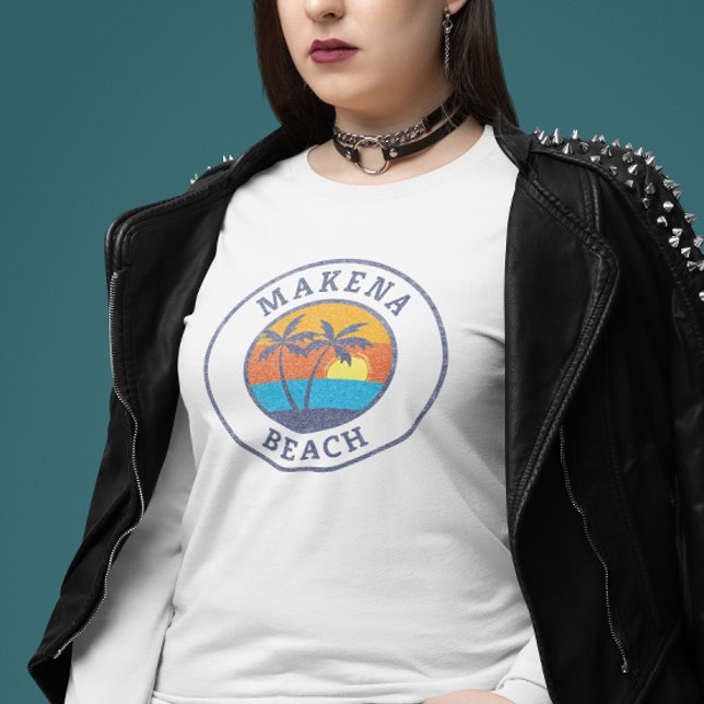Makena Beach, Maui Faded Classic Stil T Shirt (Skapare uppladdad)