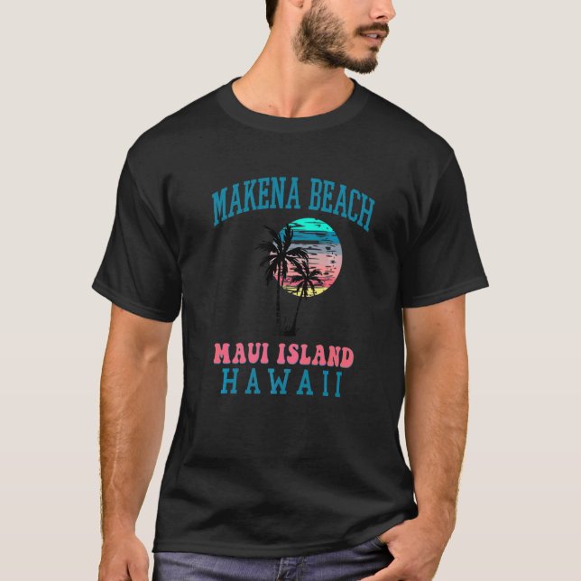 Makena Beach South Maui Beach Handflatan Träd Summ T Shirt (Framsida)