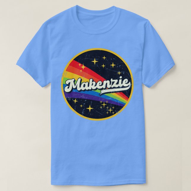 Makenzie Rainbow in Space Vintage GrungeStyle T Shirt (Design framsida)