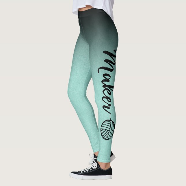Maker Black & Mint Ombre Yarn & Crafts Leggings (Vänster)