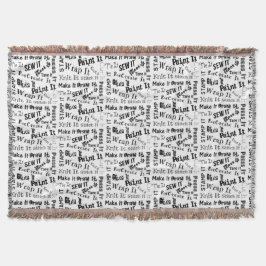 Maker Crafts Typography Mönster Filt