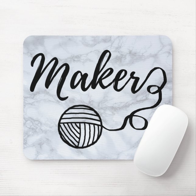 Maker Crafts & Yarn Typography Faux Marble Struktu Musmatta (Med mus)
