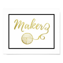 Maker Yarn + Crafts Typografi Faux Guld