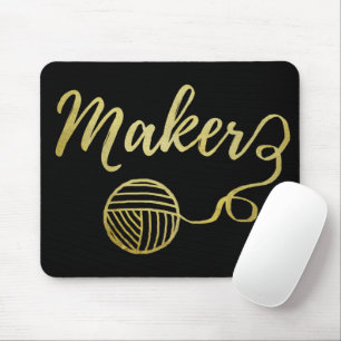 Makerbåtar och garntypografi, faux guldgolv musmatta