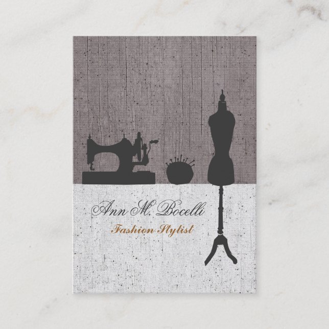 Makers Retro Sewing Mode Vintage Mannequin Visitkort (Framsida)