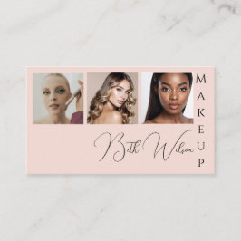 Makeup 3 photo, Pink & Black Business  Visitkort