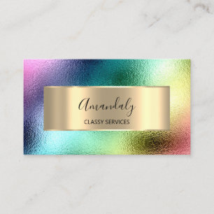 Makeup Affiliate Marknadsföring Holographic Rainb Visitkort