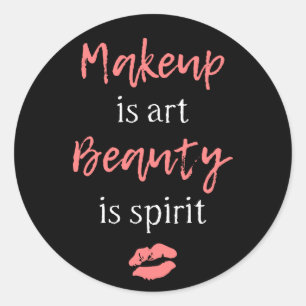 Makeup är konst Beauty. Runt Klistermärke