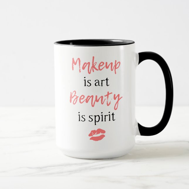 Makeup är konstskönhet är anden mugg (Höger)