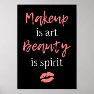 Makeup är konstskönhet är anden poster
