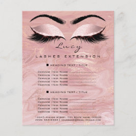 Makeup Artist 1 Page Lash Glitter Pris List Spark Flygblad