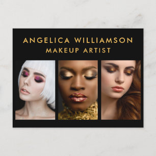 Makeup Artist 3 Photo Guld Business Vykort