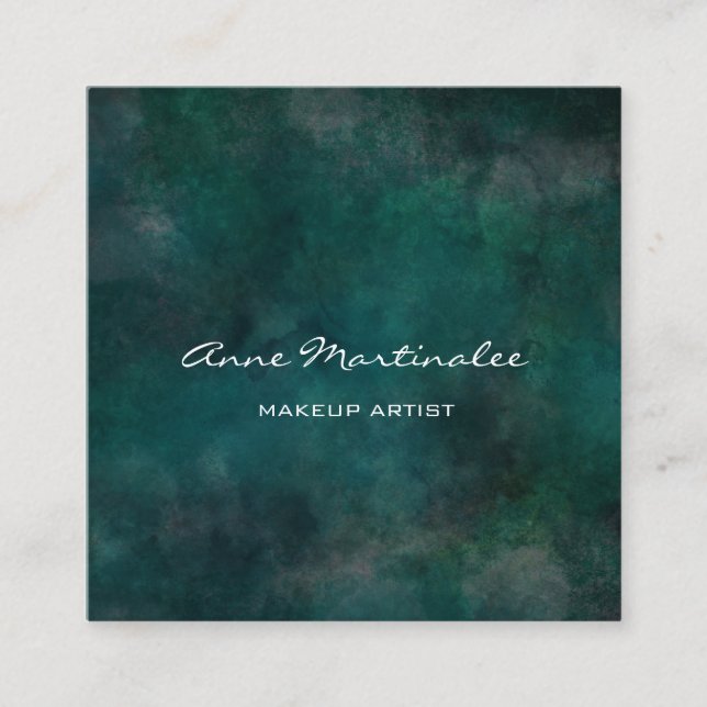 Makeup Artist Abstrakt Blue-Grönt Fyrkantigt Visitkort (Framsida)