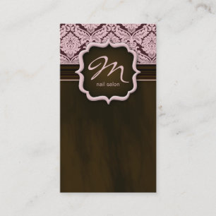 Makeup Artist Affärskort Damask Rosa Brown Visitkort