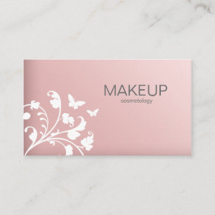Makeup Artist Affärskort Flower Butterfly Rosa Visitkort
