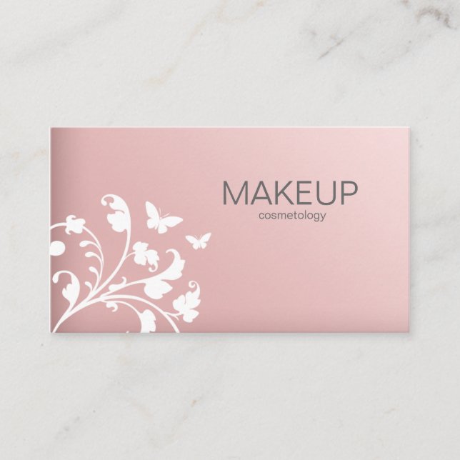 Makeup Artist Affärskort Flower Rosa Visitkort (Framsida)