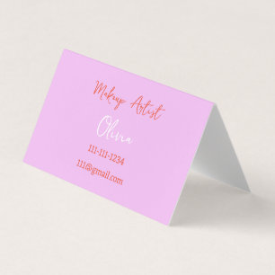 MAKEUP ARTIST AFFÄRSKORT ROSA OCH RED VISITKORT