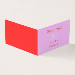 MAKEUP ARTIST AFFÄRSKORT ROSA OCH RED VISITKORT