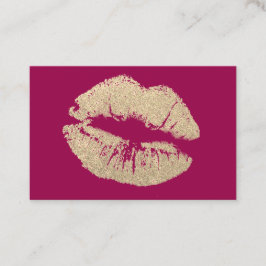 Makeup Artist Affärskorts - Golden Kiss Visitkort