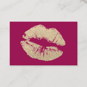 Makeup Artist Affärskorts - Golden Kiss Visitkort
