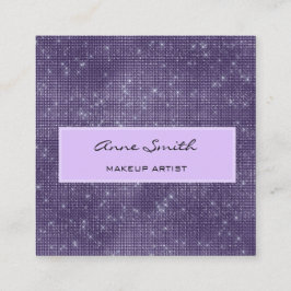 Makeup Artist Amethyst Glitter Diamond Gnistra Fyrkantigt Visitkort