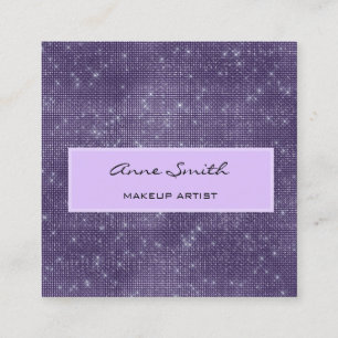 Makeup Artist Amethyst Glitter Diamond Gnistra Fyrkantigt Visitkort