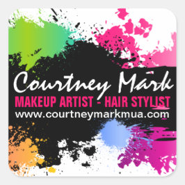 Makeup Artist and Hair Stylist Anpassningsbar Säla Fyrkantigt Klistermärke