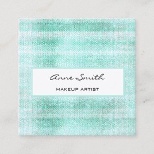 Makeup Artist Aqua Glitter Diamond Gnistra Fyrkantigt Visitkort