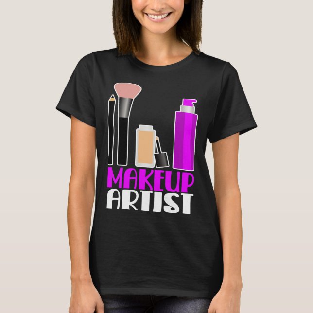Makeup artist beautician cosmetics t shirt (Framsida)