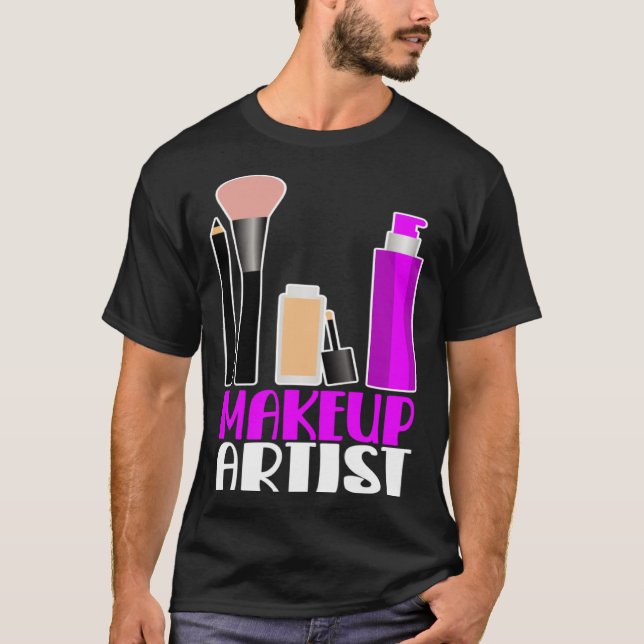 Makeup artist beautician cosmetics t shirt (Framsida)
