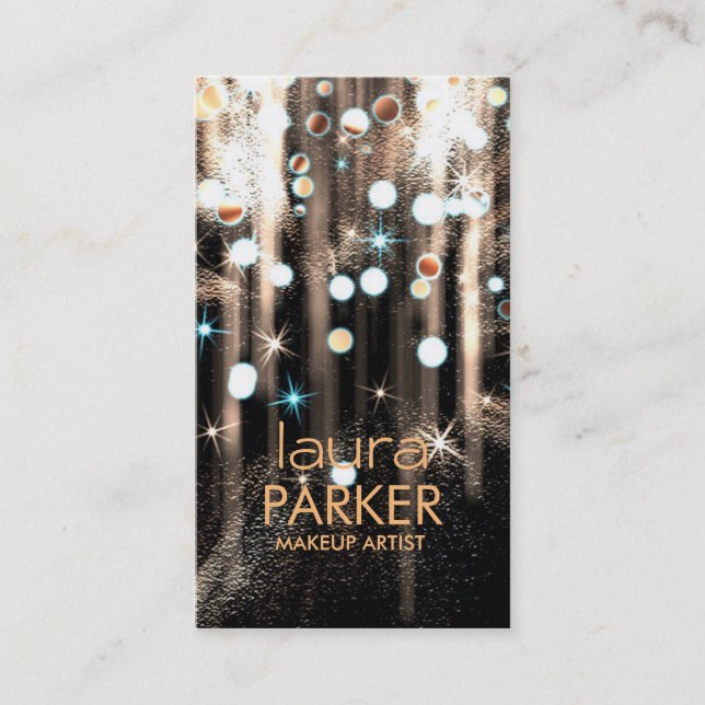 Makeup Artist Beauty Glitter Brown Visitkort (Framsida)