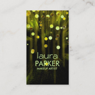 Makeup Artist Beauty Glitter Lime Gult Visitkort