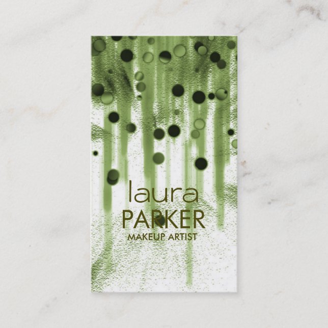 Makeup Artist Beauty Glitter Lime Visitkort (Framsida)