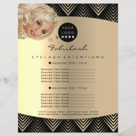 Makeup Artist Beauty Guld Black Logotyp Hair Pris Reklamblad