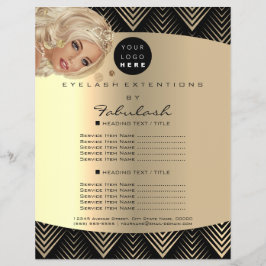 Makeup Artist Beauty Guld Black Logotyp Hair Pris Reklamblad