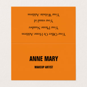 Makeup Artist Beauty Hair Salon Orange Fall Autumn Visitkort