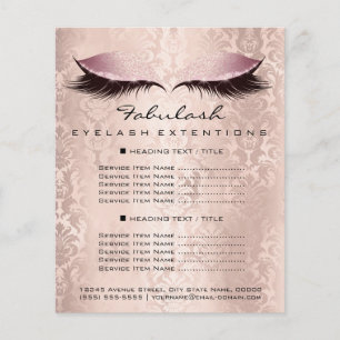 Makeup Artist Beauty Hälsa Flyer Rosa Damask