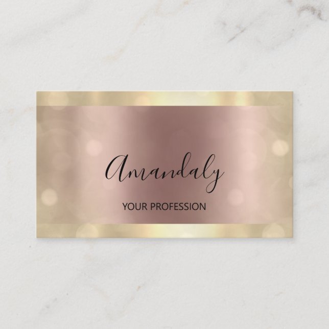 Makeup Artist Beauty Influencer Ro Guld Visitkort (Framsida)