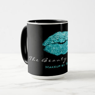 Makeup Artist Beauty Kiss Läppar Tiffany Black Rea Mugg