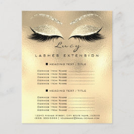 Makeup Artist Beauty Lash Glitter Pris List Guld Flygblad