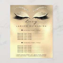 Makeup Artist Beauty Lash Glitter Pris List Guld Flygblad
