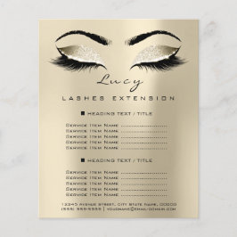 Makeup Artist Beauty Lash Glitter Pris List Sepia Flygblad
