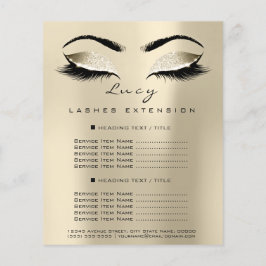 Makeup Artist Beauty Lash Glitter Pris List Sepia Flygblad