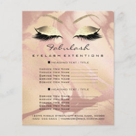 Makeup Artist Beauty Lash Guld Glitter Flyer Marbl