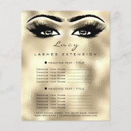 Makeup Artist Beauty Lash Guld Pris List Öga Flygblad
