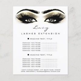 Makeup Artist Beauty Lash Guld Pris List White Flygblad
