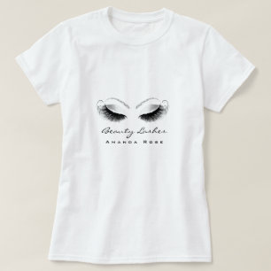 Makeup Artist Beauty Lash Studio Glitter Silver T Shirt